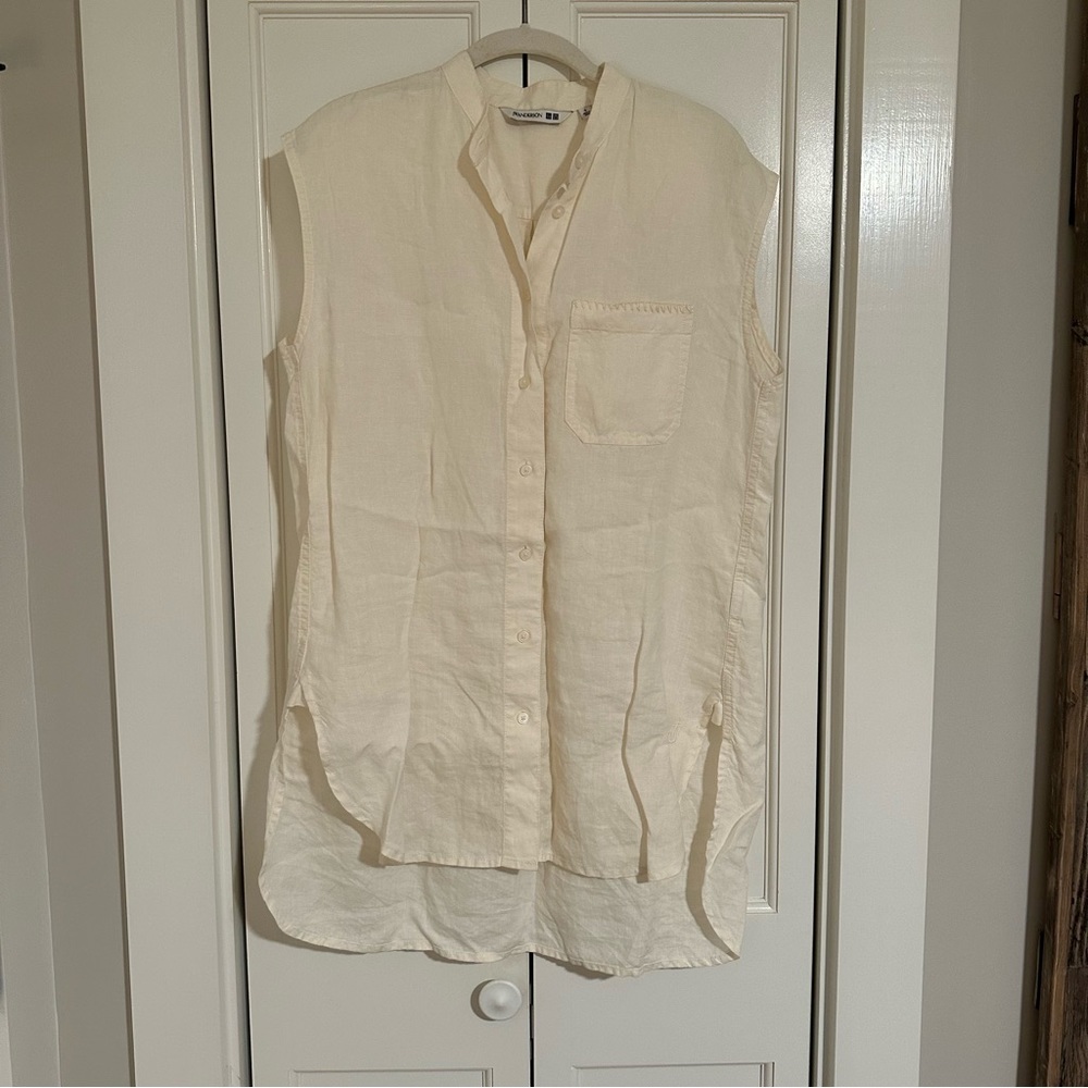 White collared tank button up unisex